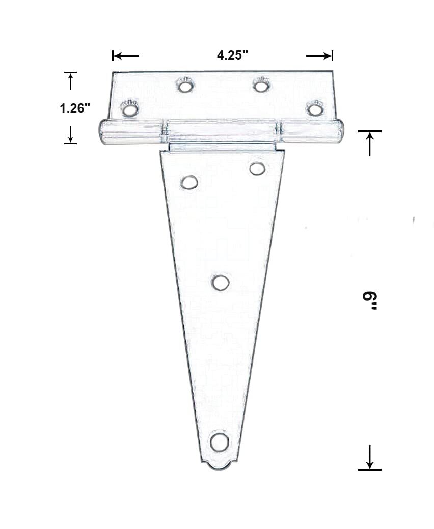 Stainless Steel Extra Heavy Tee Hinge 6" x 2.5mm with Stainless Screws & Hing...