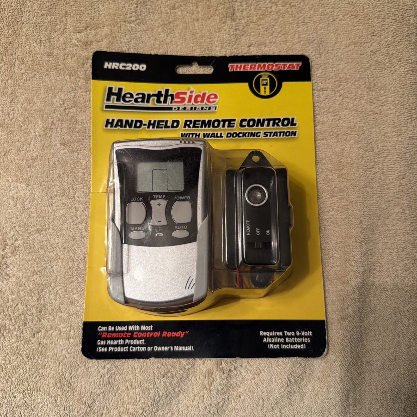 Hearthside HRC200 Thermostat Fireplace Remote Control W/ Dock (New In Box)