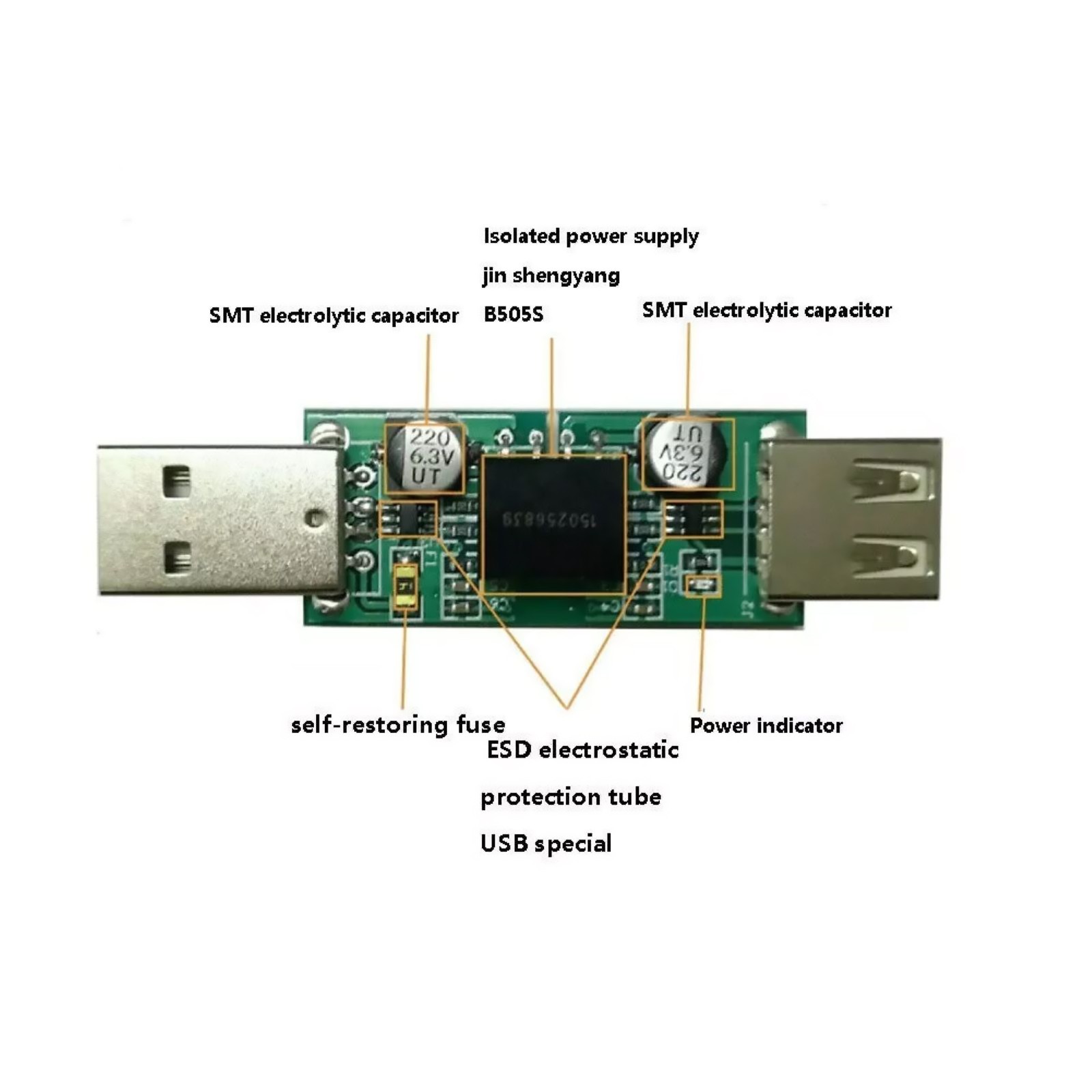 ADUM3160 USB Power Isolation Board Digital Signal Audio Isolator Module 1500V