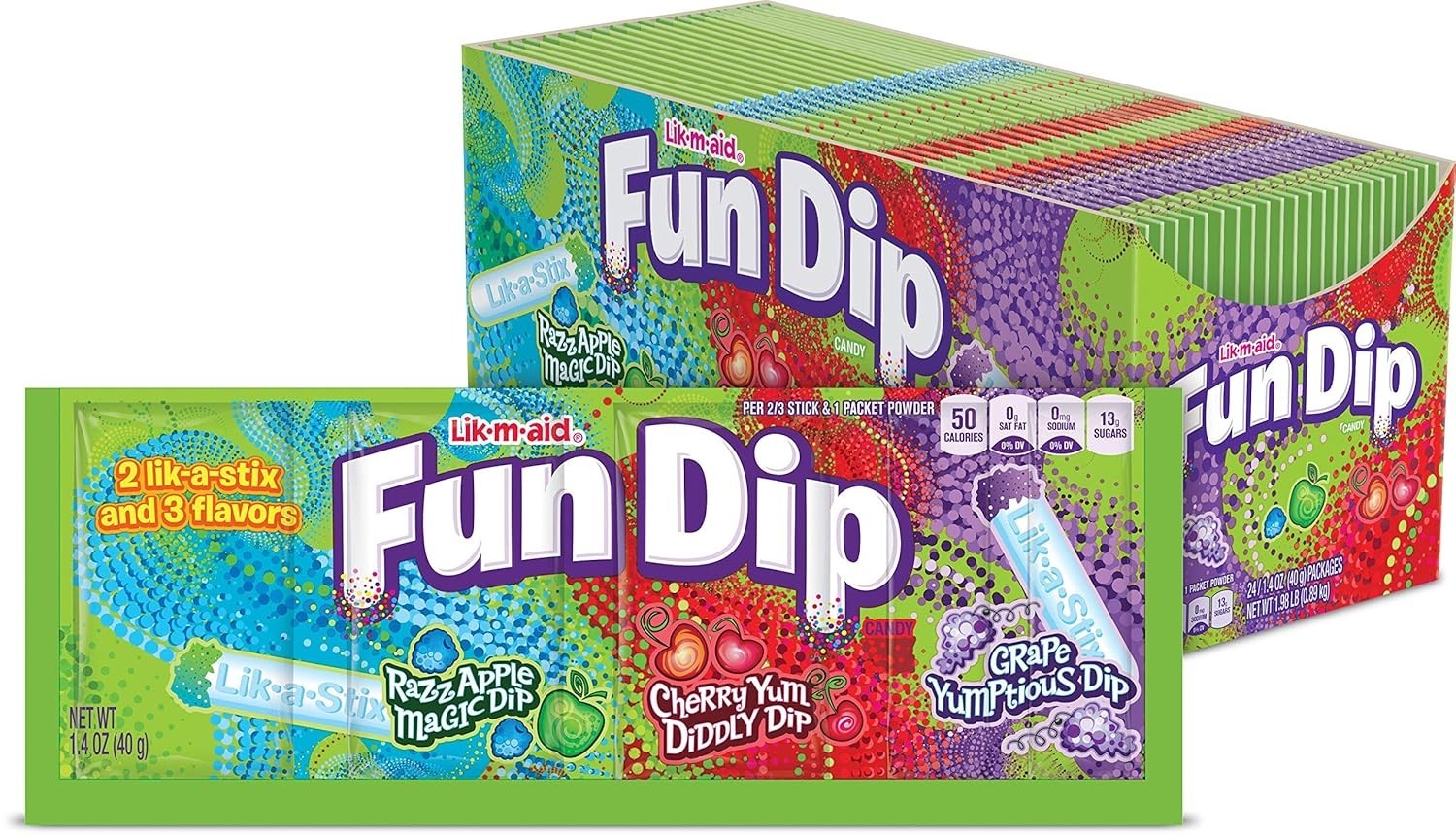 LIK-M-AID Fun Dip 1.4 oz - Fun Dip - Large - 24 Count