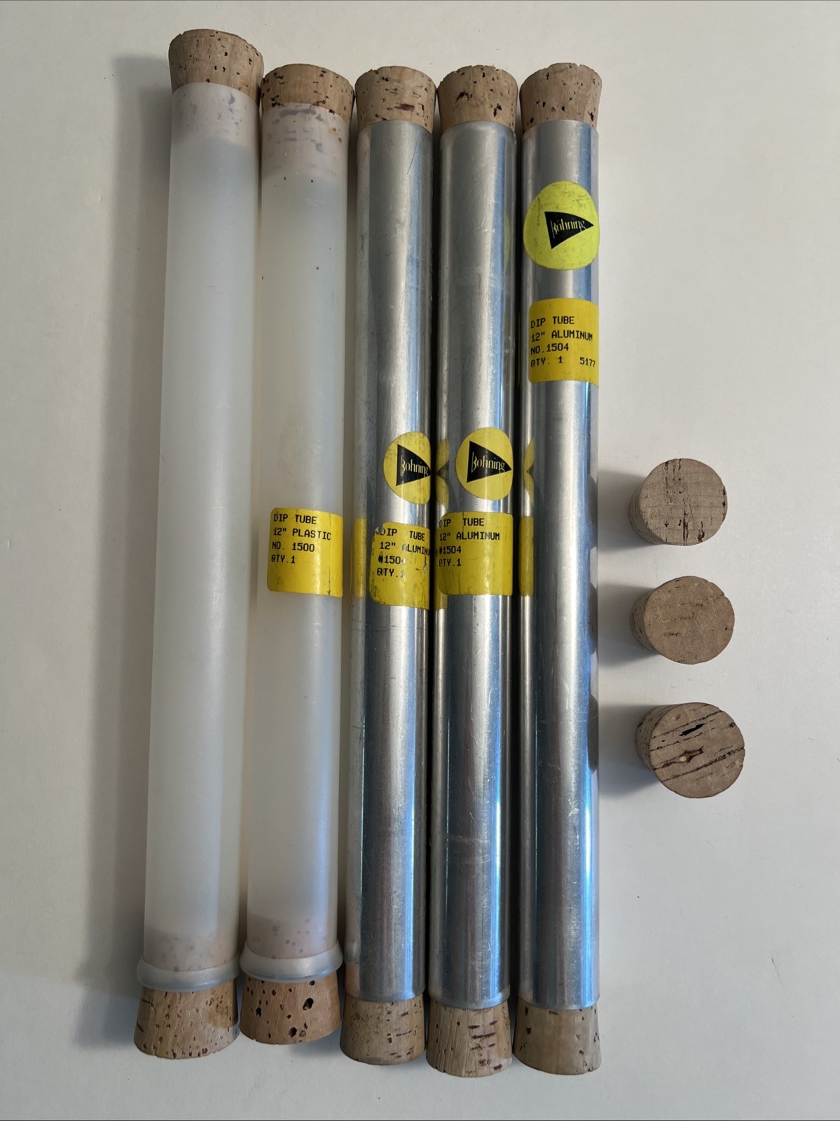 Bohning Archery Arrow Paint Dip Tubes, 3 Aluminum + 2 Plastic, NEW Vintage