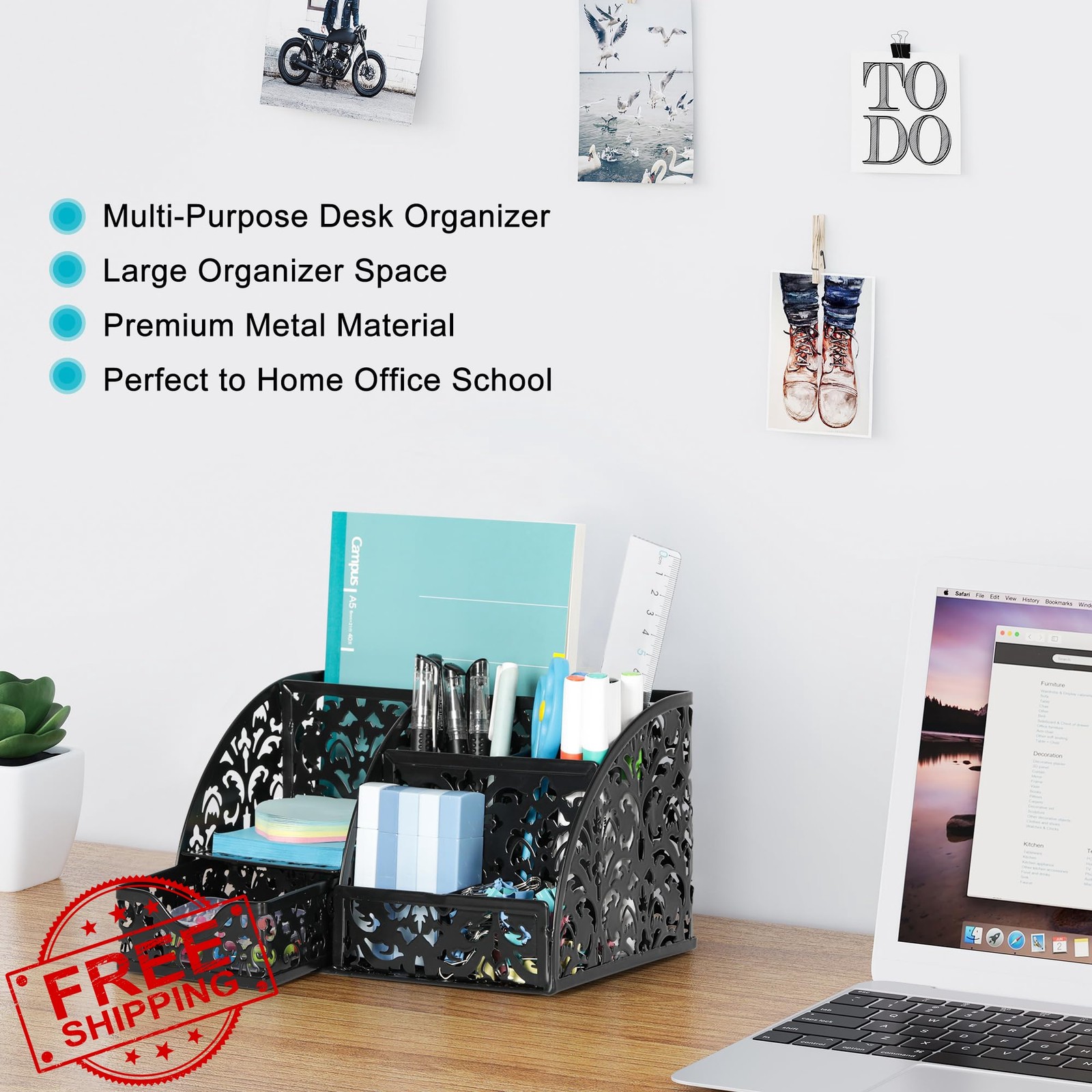 EasyPAG Black Desk Organizer Drawer