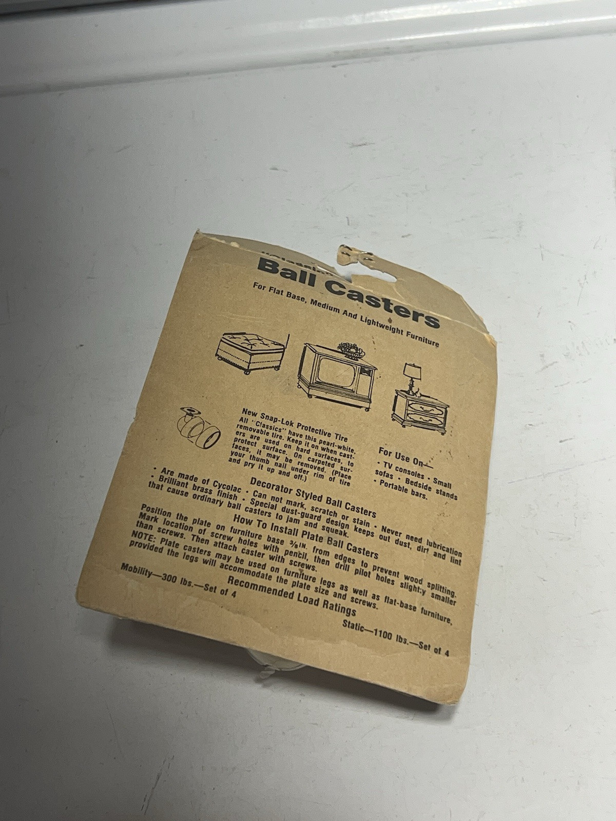 2-pk NOS New 2 inch Woolworth Furniture Ball Caster 2” MCM