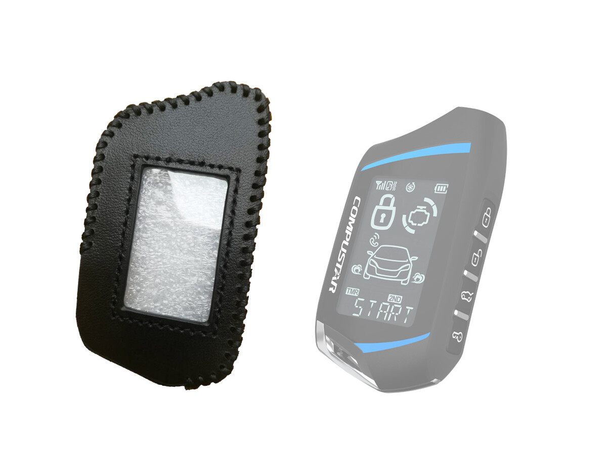 Leather Case for Compustar RFX-2WT9-FM remote Compustar T9 2 Way Remote key fob