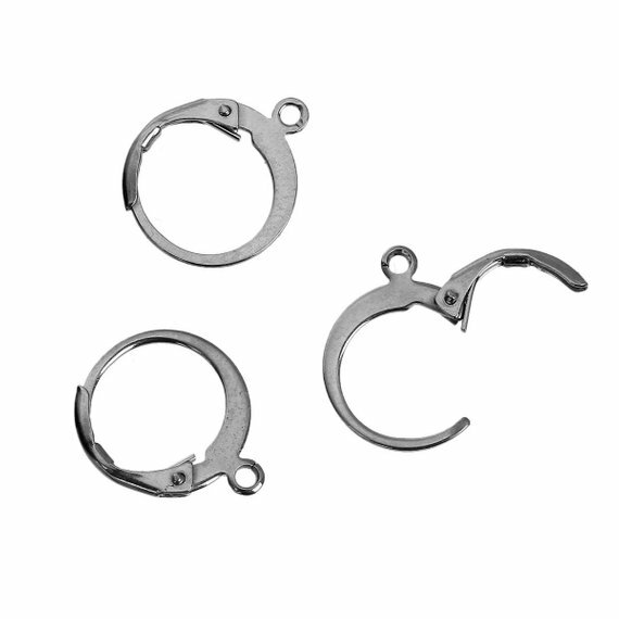 10 pcs (5 pairs) 304 Stainless Steel Leverback Earrings – 14mm x 12mm