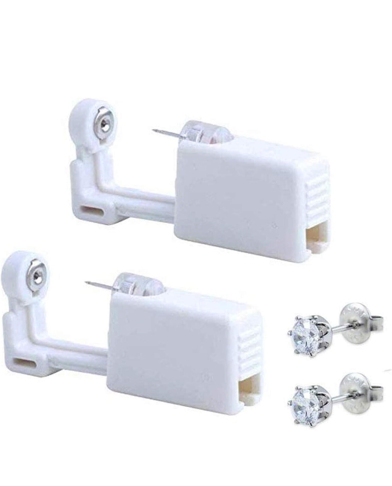 2 Packs Disposable Self Ear Piercing Gun Kit Safety Tool with 5mm Earring Studs