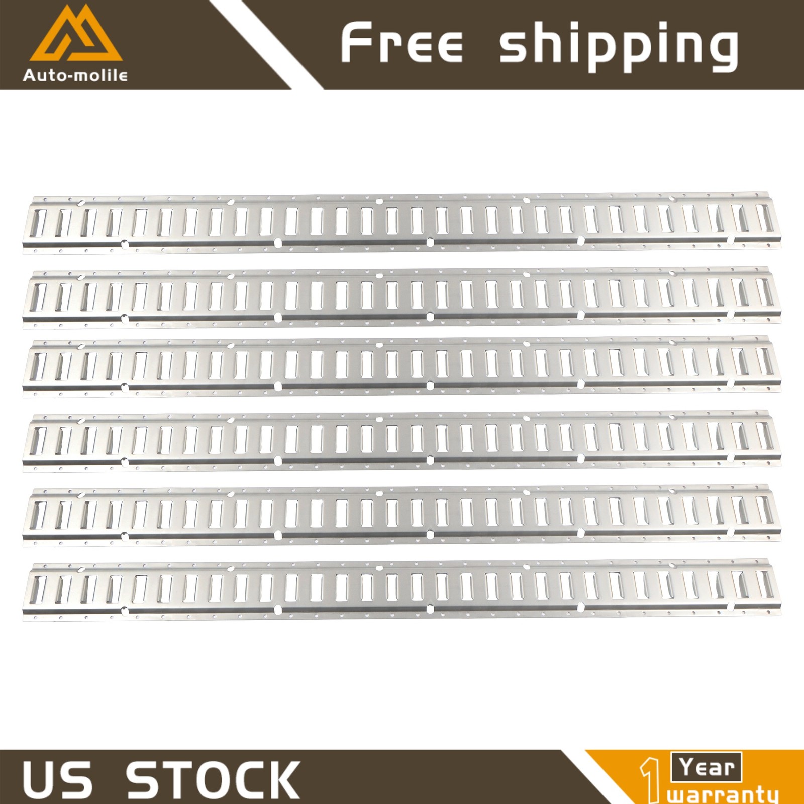 For Trucks 6 Pack 5' E Track Enclosed Trailer Horizontal Portable Tie Down Steel