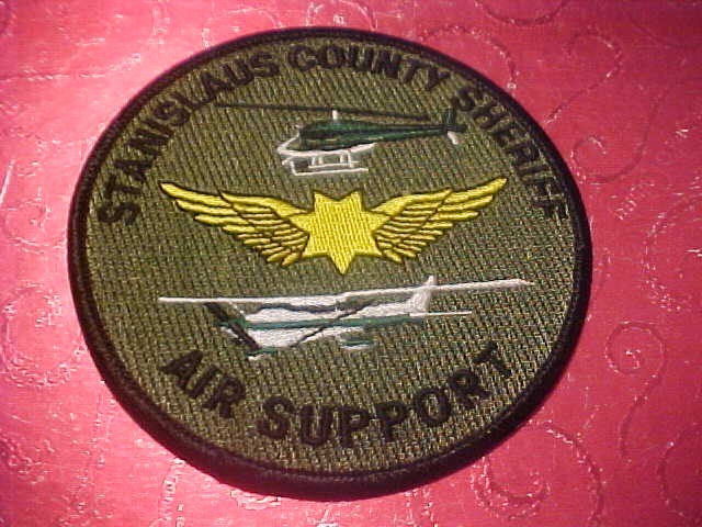 STANISLAUS COUNTY CALIFORNIA AIR SUPPORT POLICE PATCH SHOULDER SIZE UNUSED 4 X 4