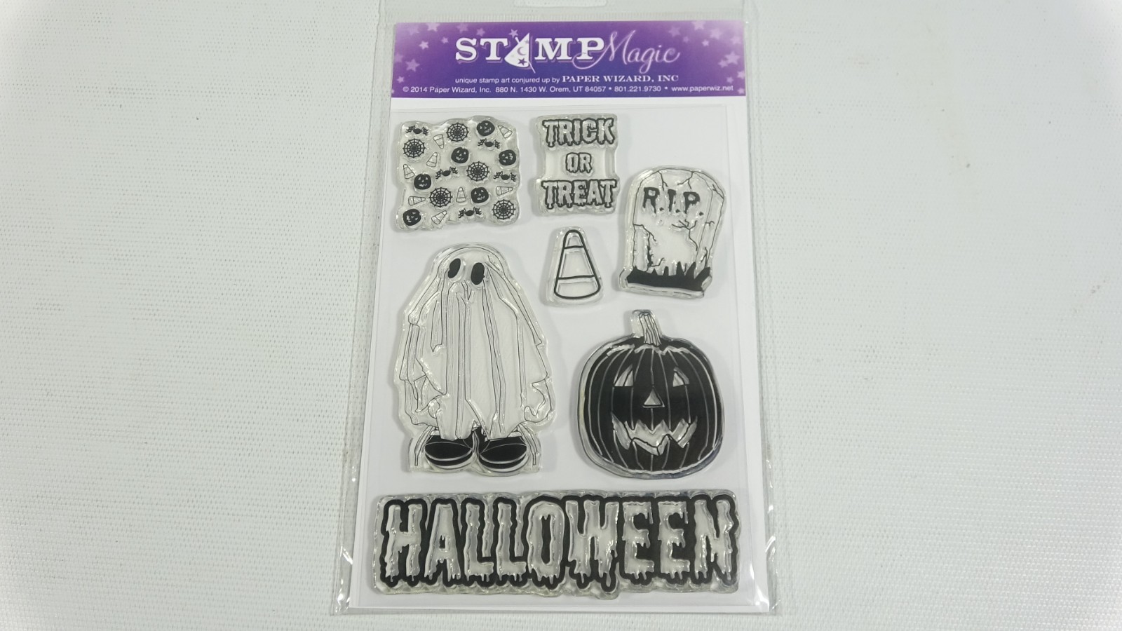 2014 Stamp Magic Clear Halloween Cling Mount Rubber Stamp Set JTJ5S3