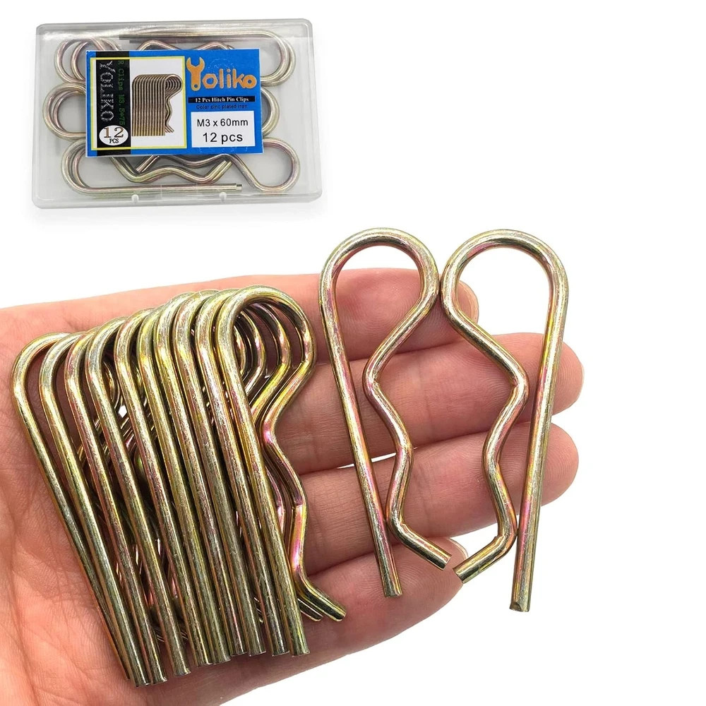 12 Pcs Heavy Duty Hitch Pins R Clips Spring Wire Hair Cotter Retaining Clips