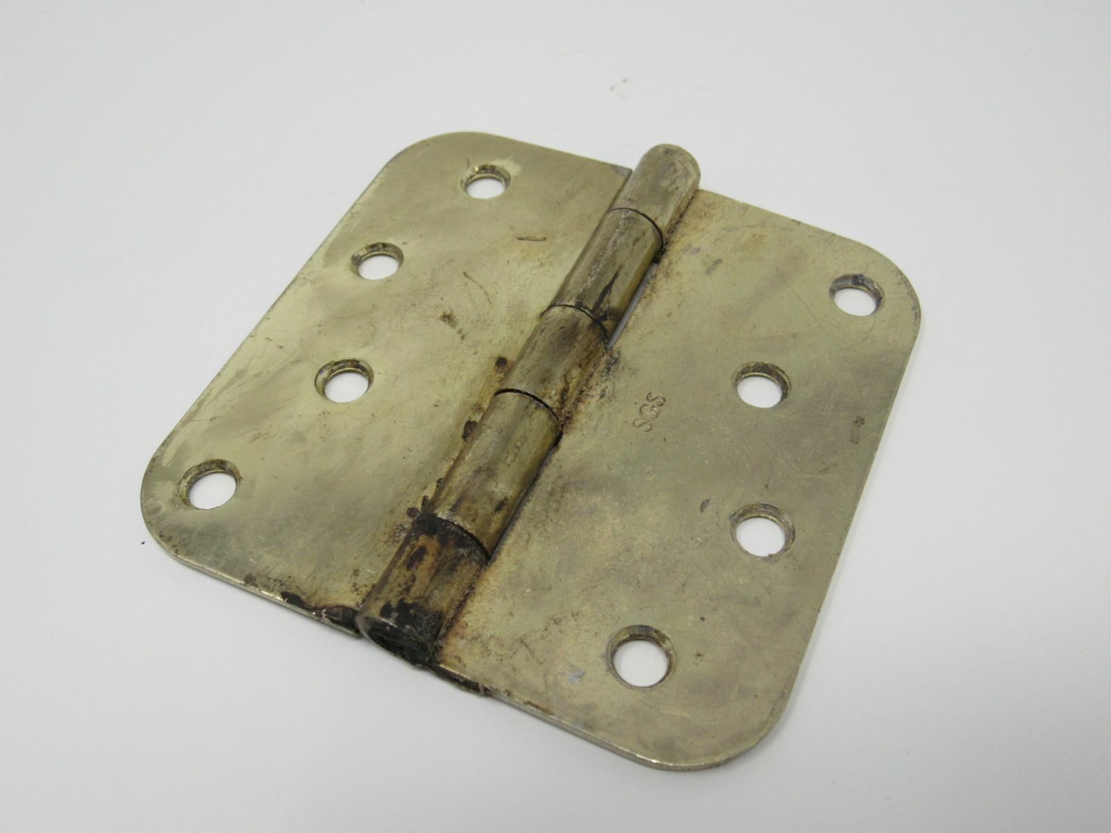 Standard Door Hinge 4-in Polished Brass 4 Holes Rounded Corners