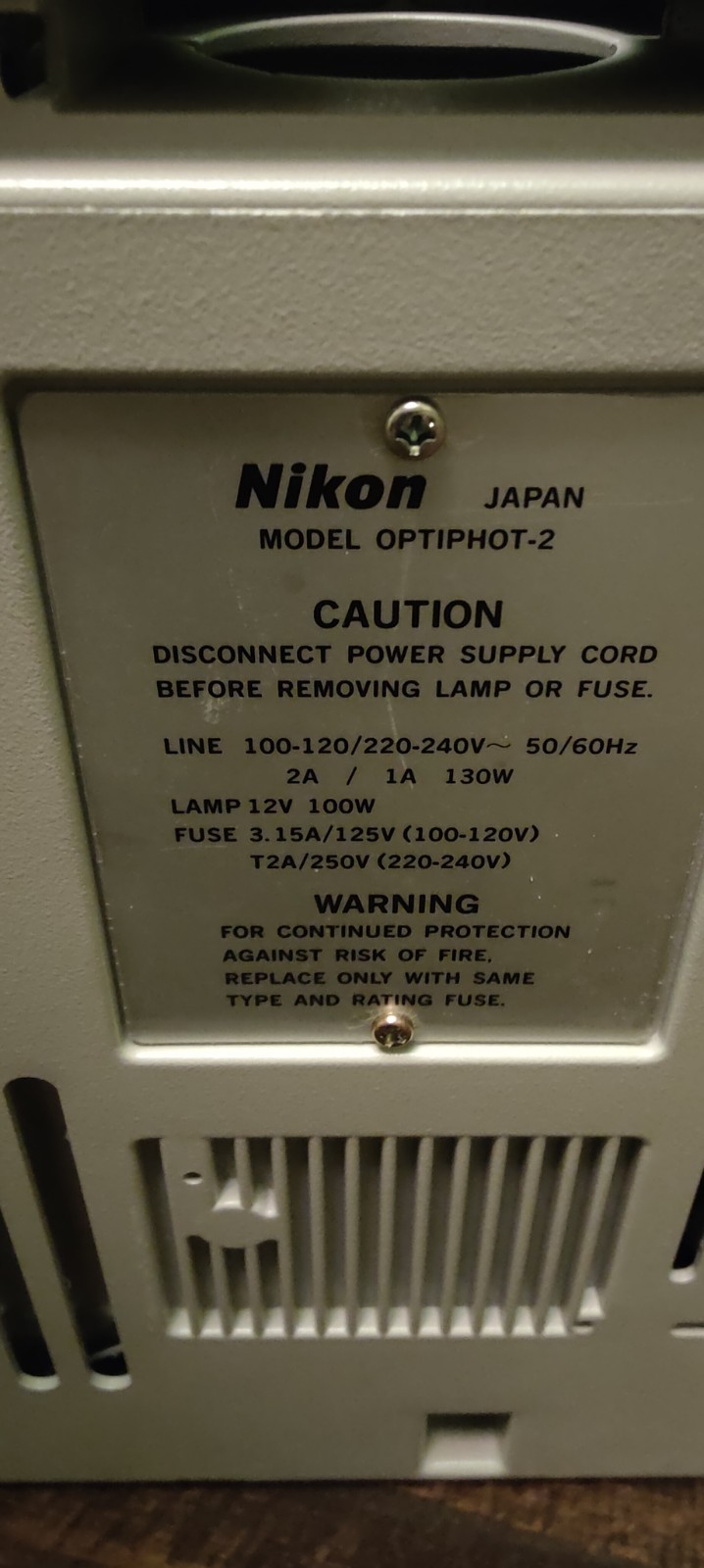 Nikon Optiphot 2 Trinocular Microscope (for parts)