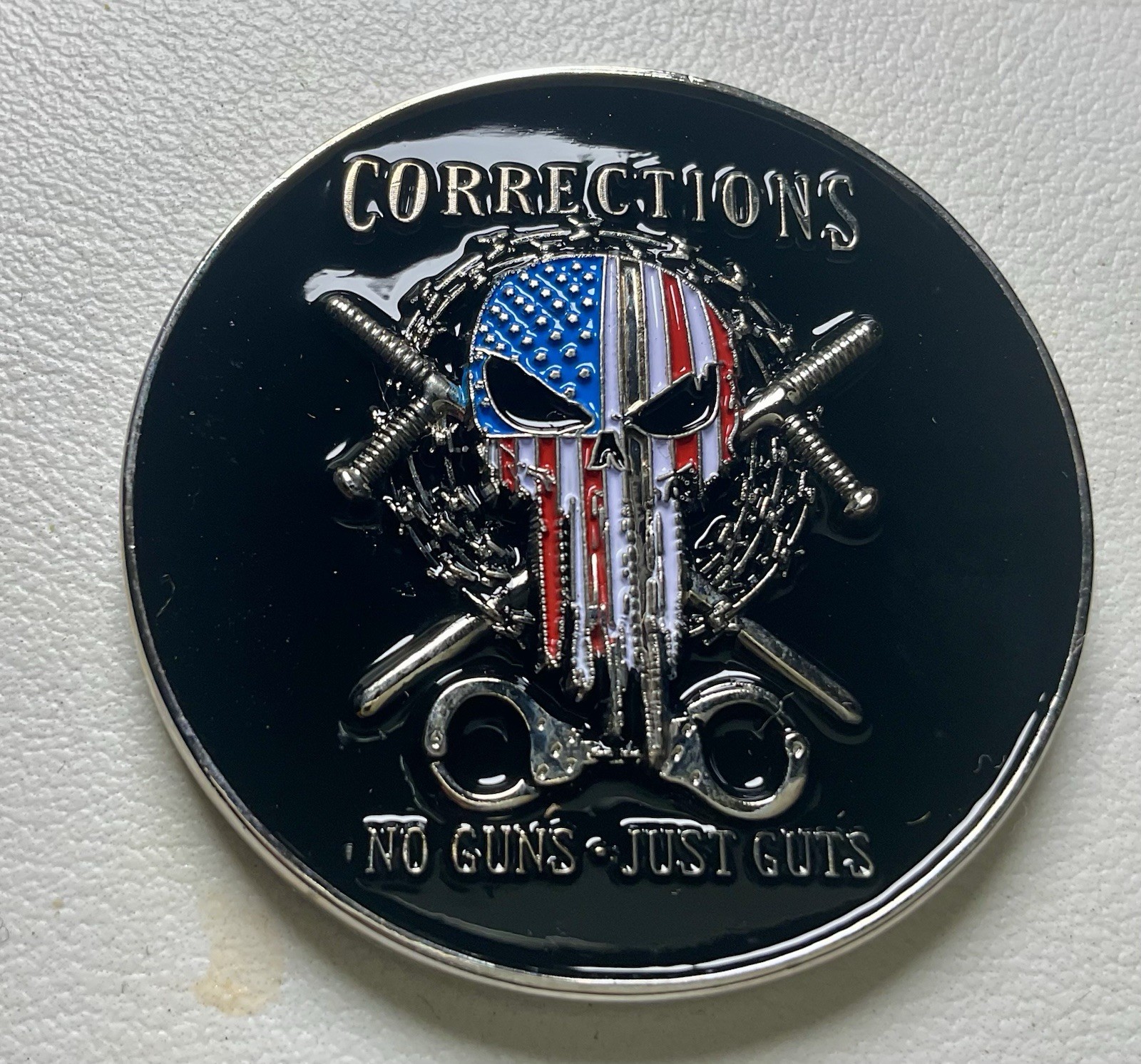 Texas Department of Corrections Challenge Coin law enforcement no guns just guts