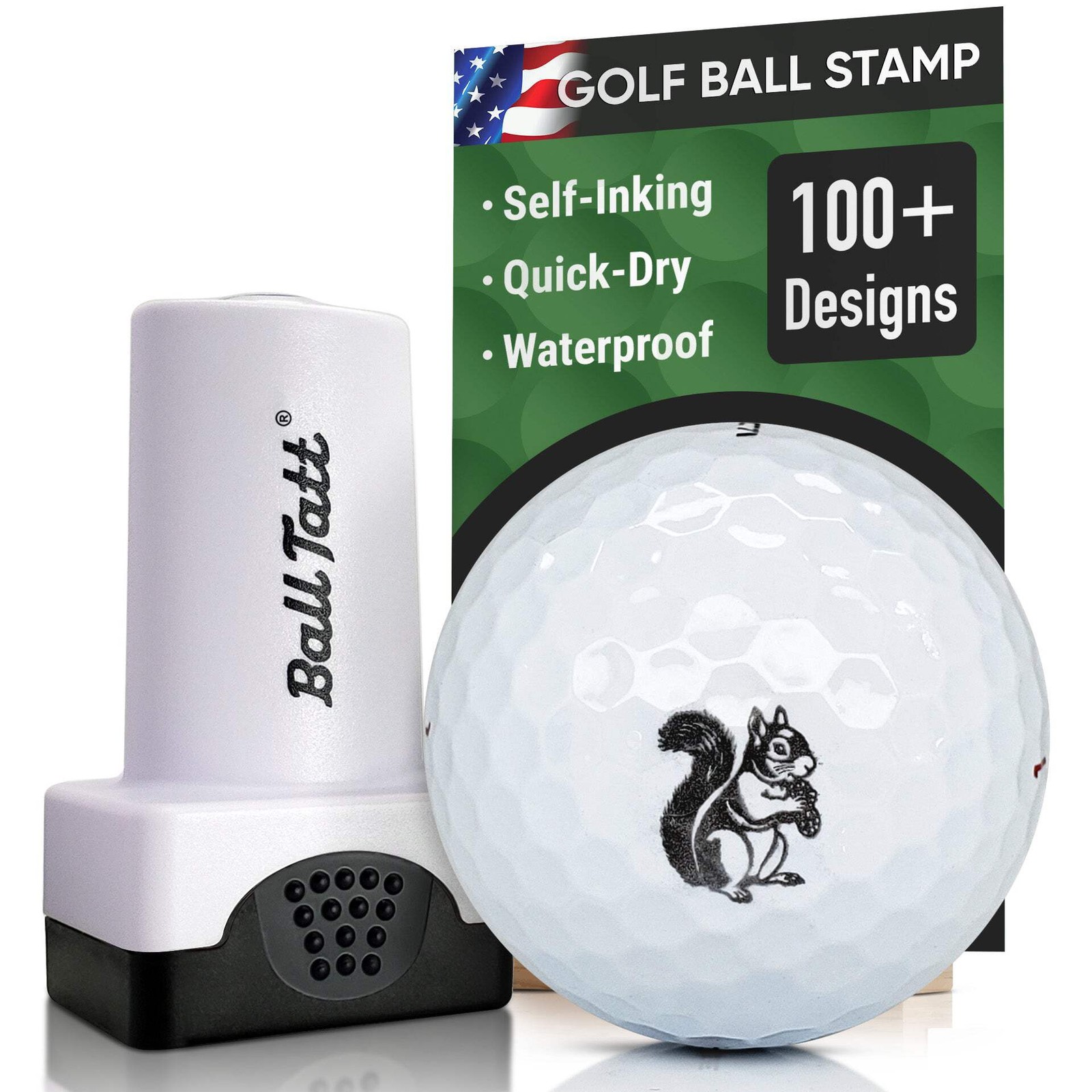 Ball Tatt - Squirrel Golf Ball Stamp Marker Quick-Dry Self-Inking Stamper