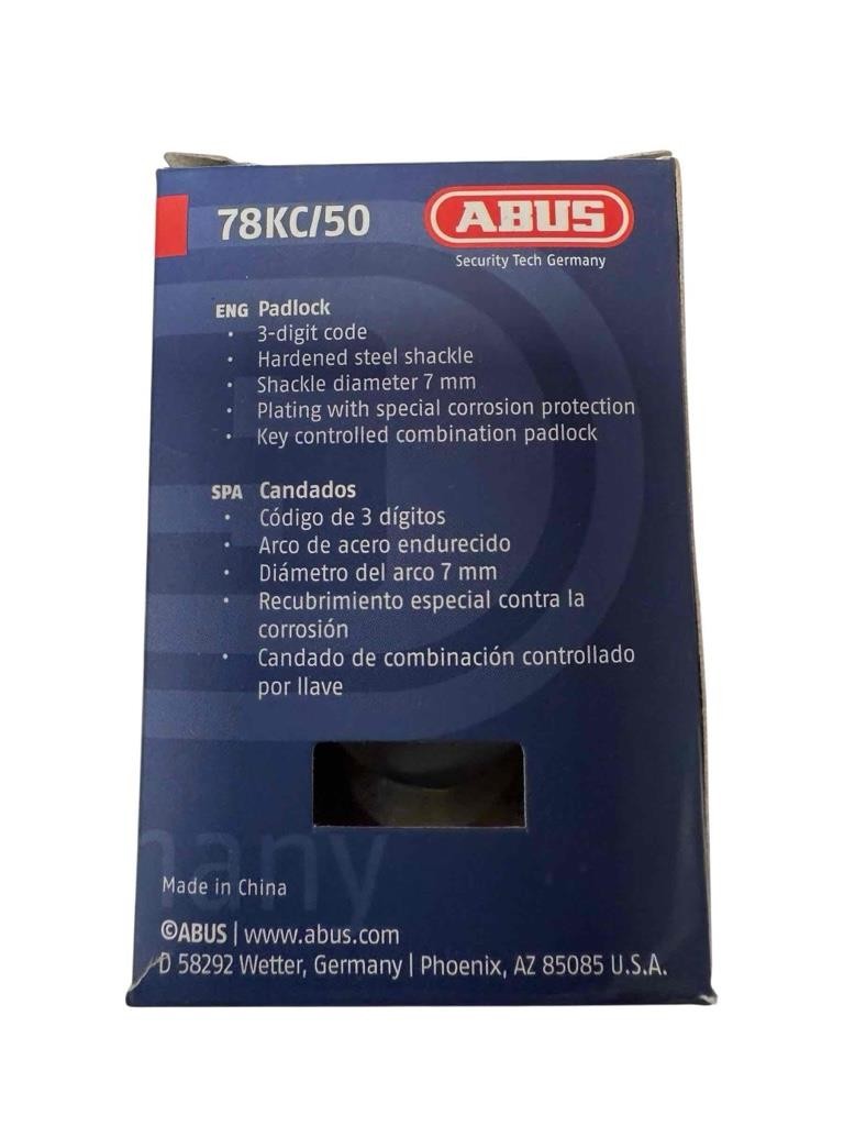 NEW ABUS 78KC/50 Combination Padlock Black