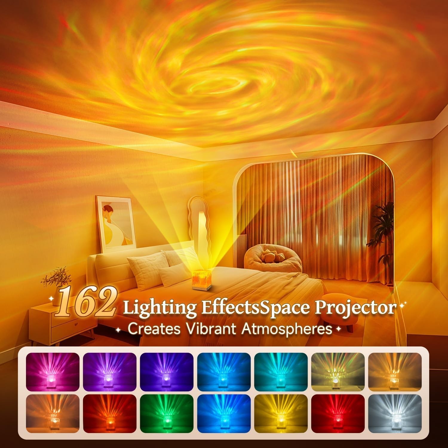 Hologram Cube Galaxy Projector for Kids with Auto Timer and Brightness Control