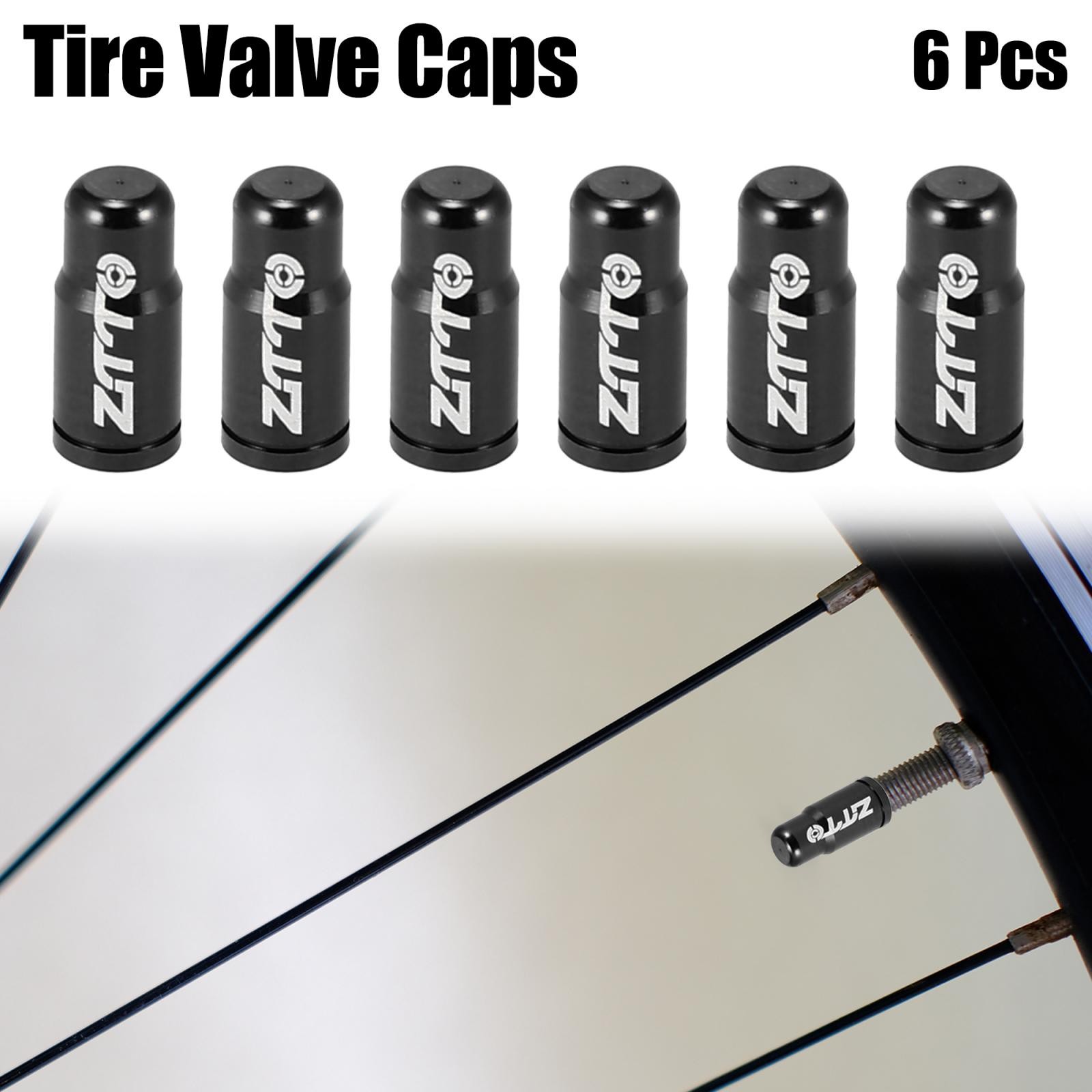 6pcs Tire Valve Caps French Dust Covers for Bicycle Mountain Road Bike MTB Black