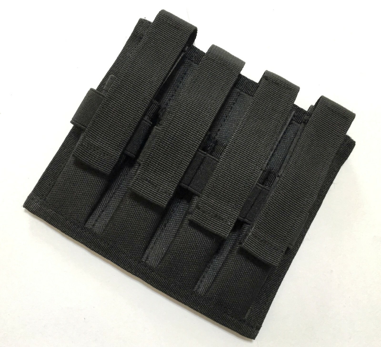 New Airsoft Tactical Molle Quadruple 9mm Mag Holder Pouch Nylon Black/ACU