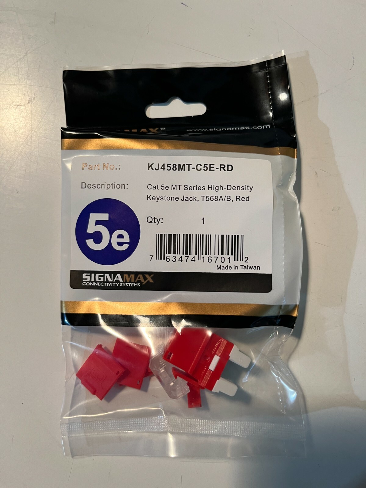 Signamax KJ458MT-C5E-RD Cat 5E Red Insert Jack