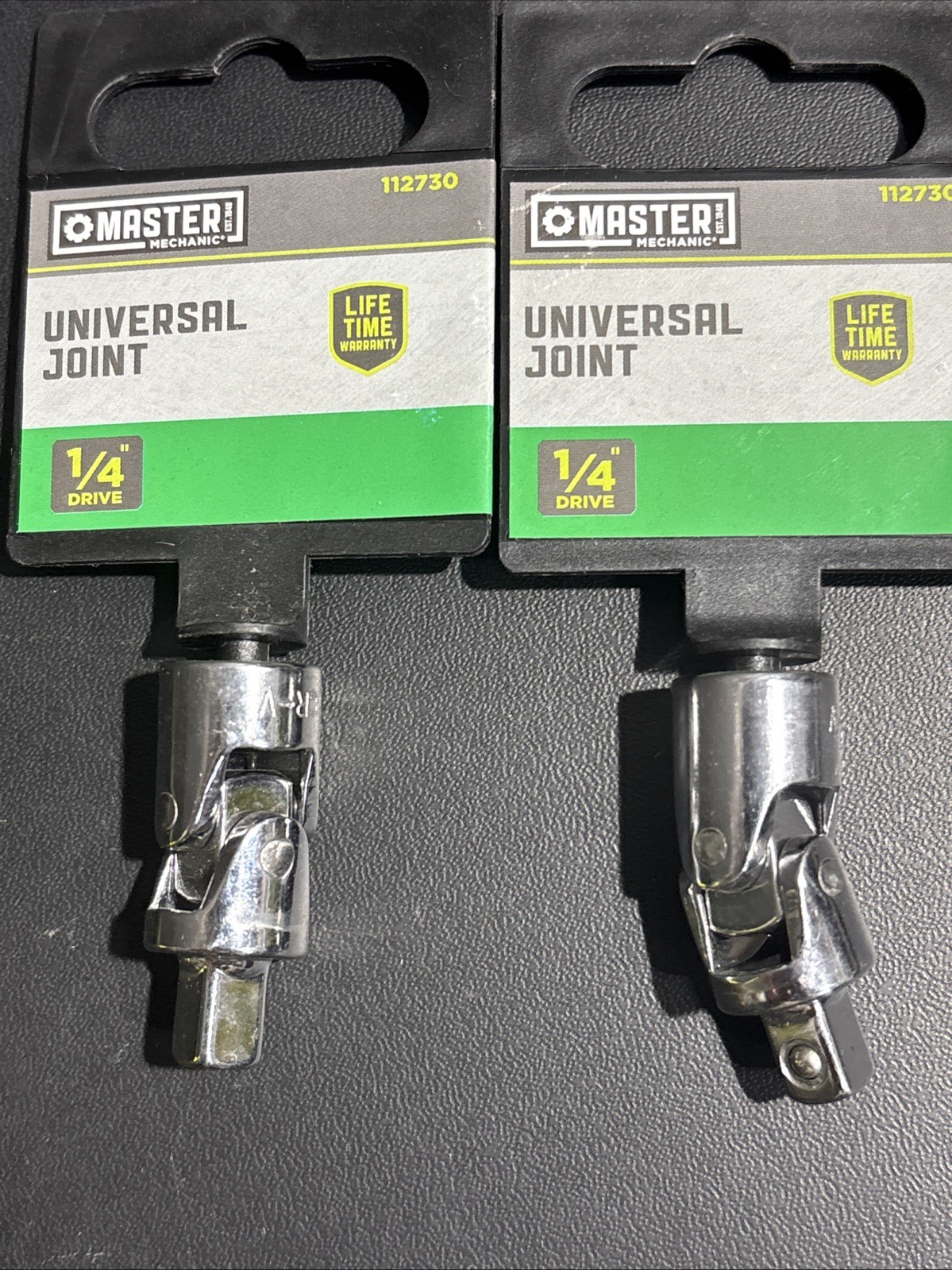 2- Master Mechanic 1/4-Inch Drive Universal Joint, 112730, New, Free US Ship