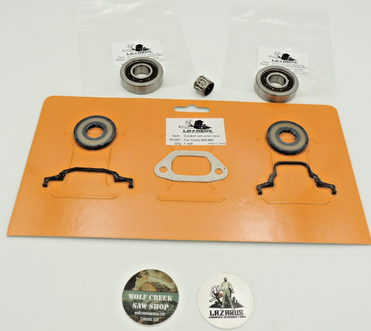 Gasket Set with crankshaft bearings and seals for Husqvarna 455 Rancher 460