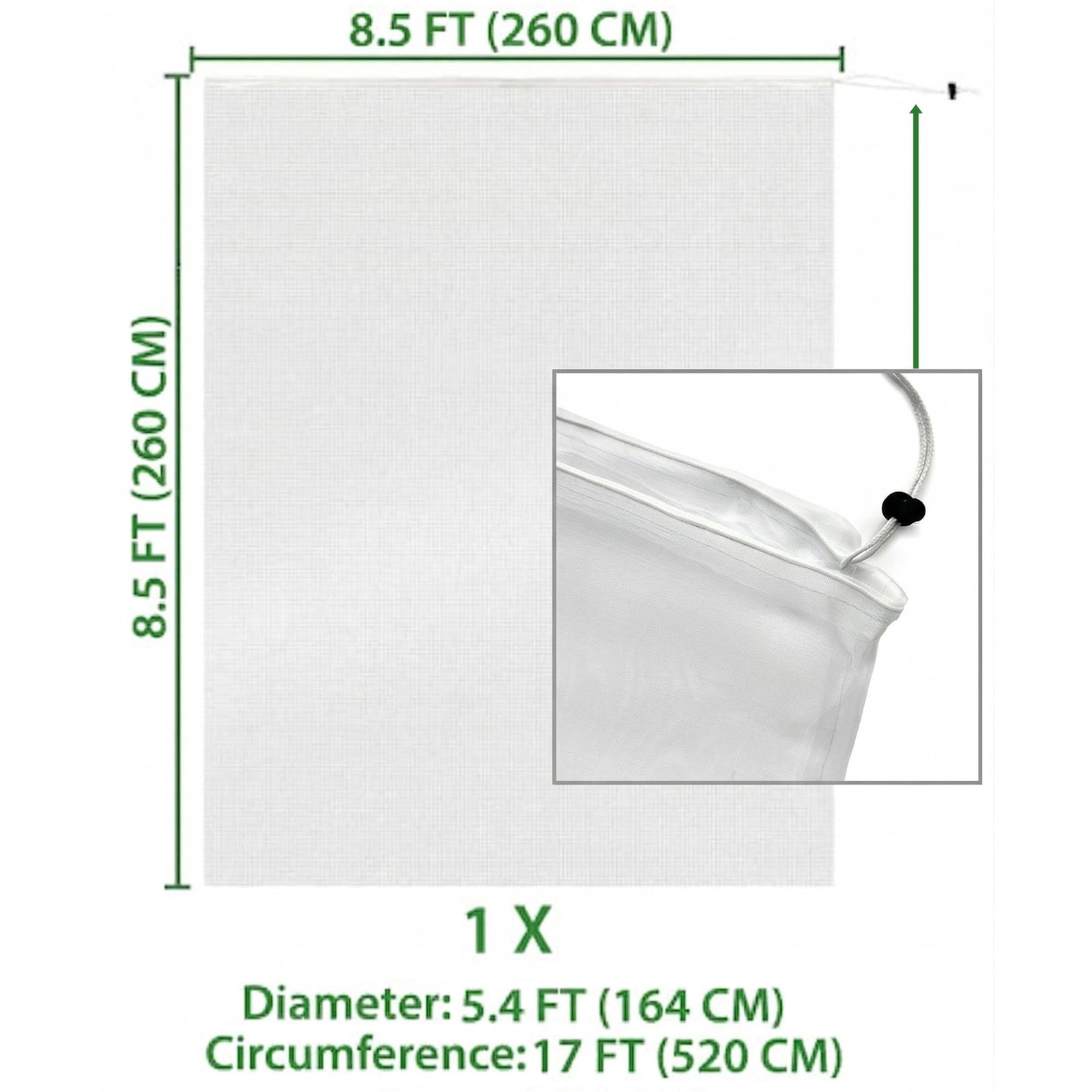 Fruit Tree Protection Bags 8.5x8.5 FT | Multiple Size 8.5 x FT, White