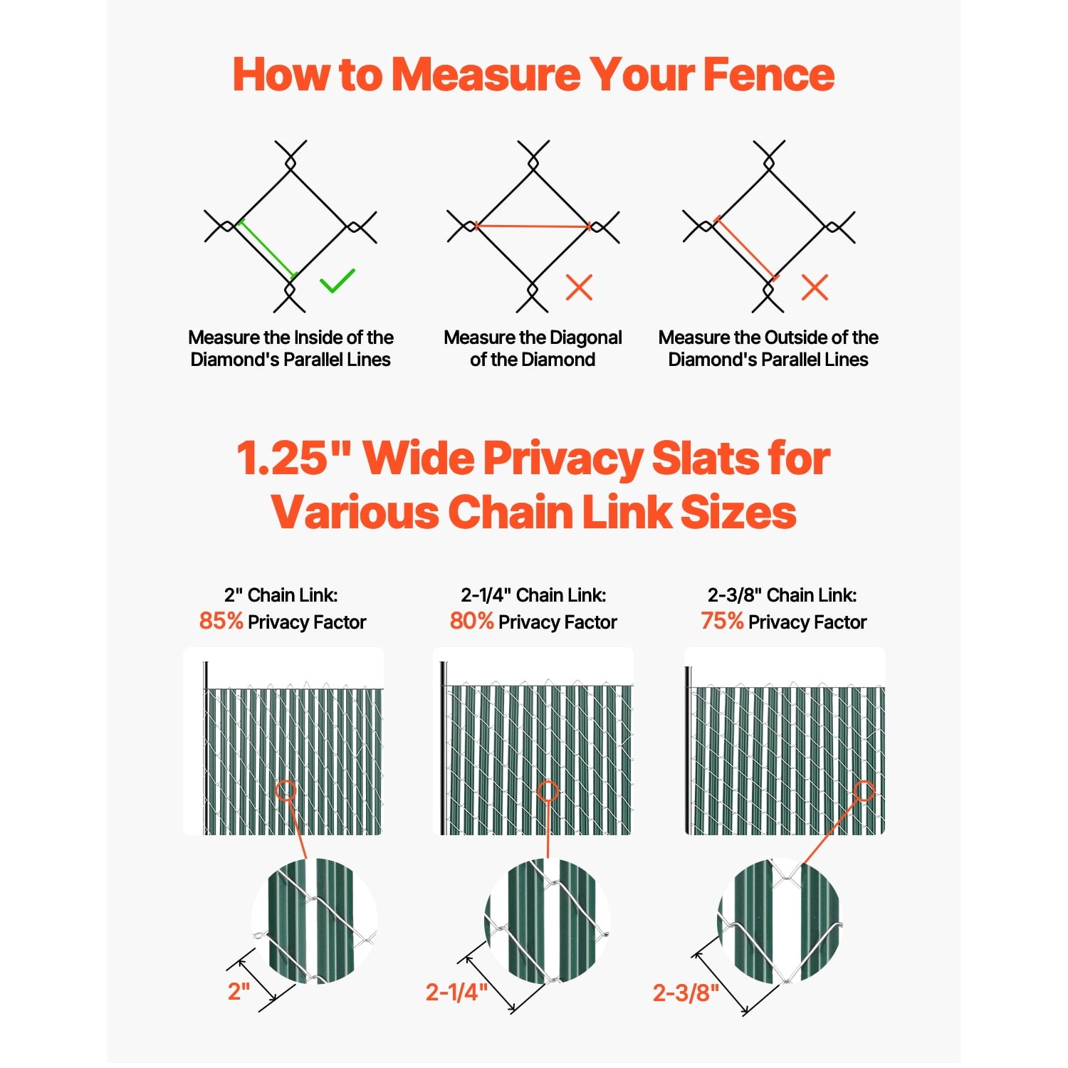 Privacy Slats W/ Bottom Lock Single-Wall Vertical Slats Chain-Link Enclosure