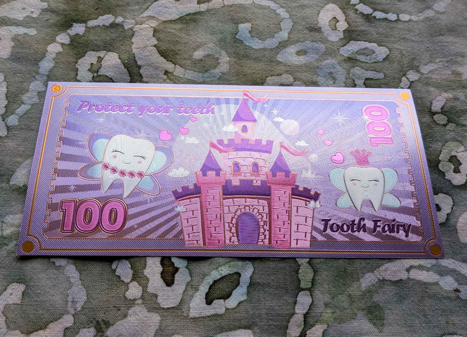 Tooth Fairy 24k Gold Foil Plated Collectible Novelty Banknote Mint!