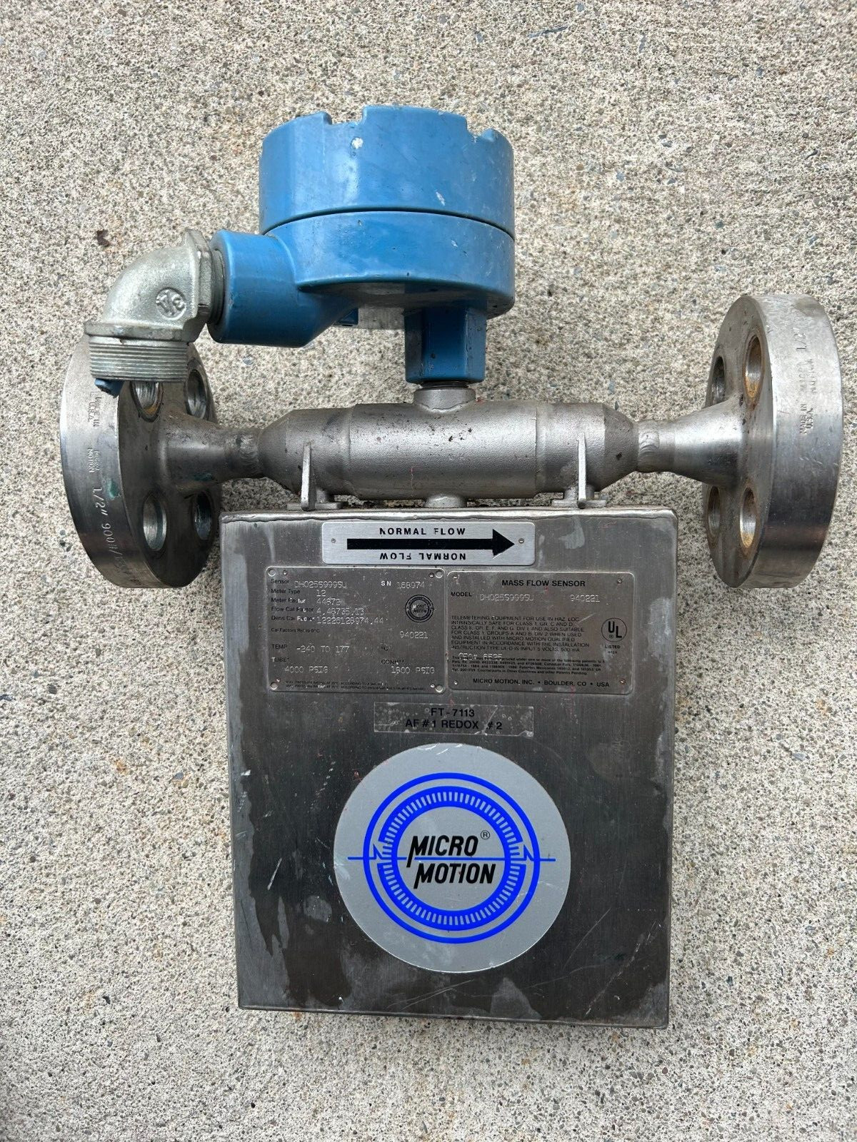 Micro Motion Mass Flow Sensor (DS100S999SU)