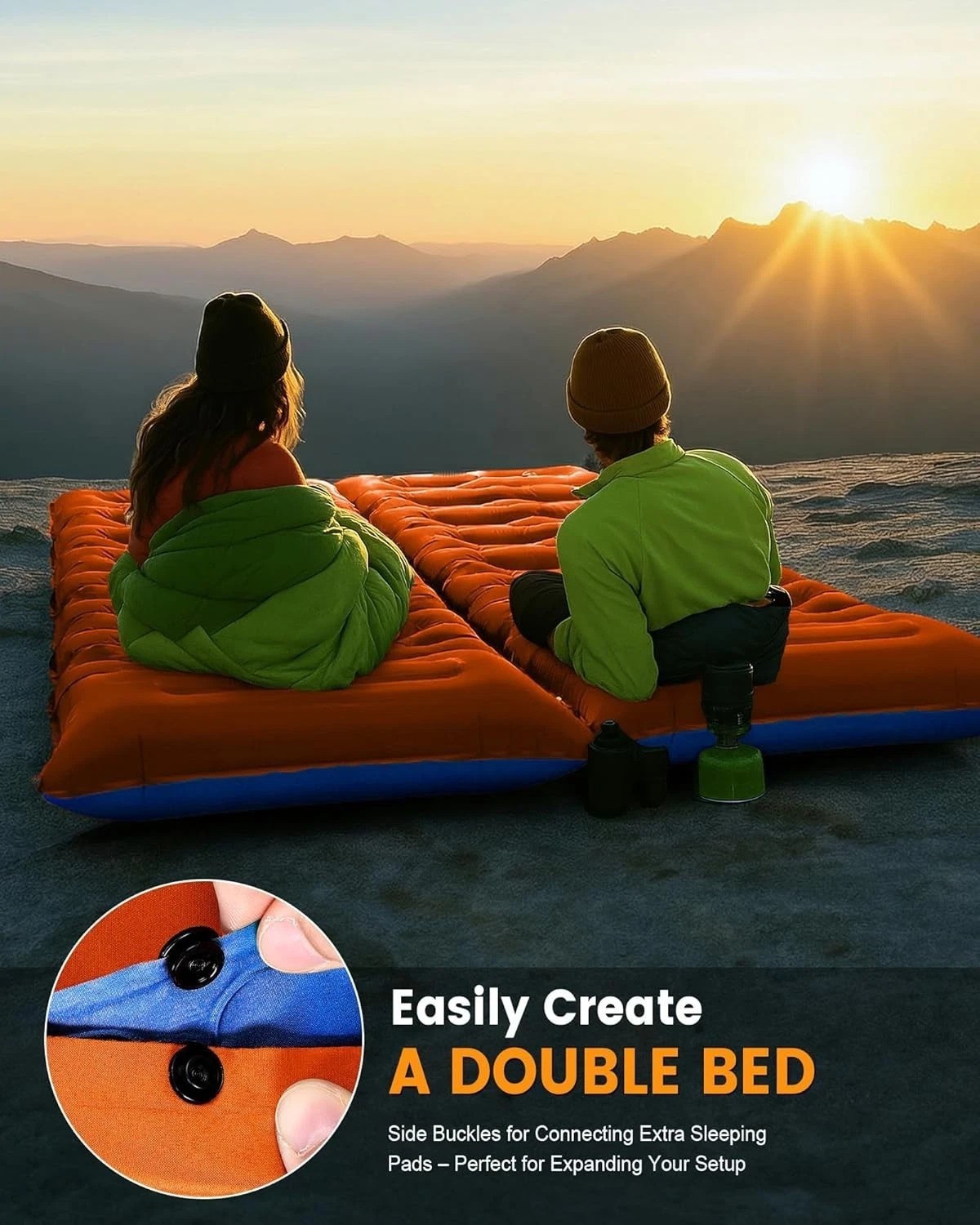 Ultralight & Portable 5.9-Inch Camping Sleeping Pad with Easy Deflation Valve