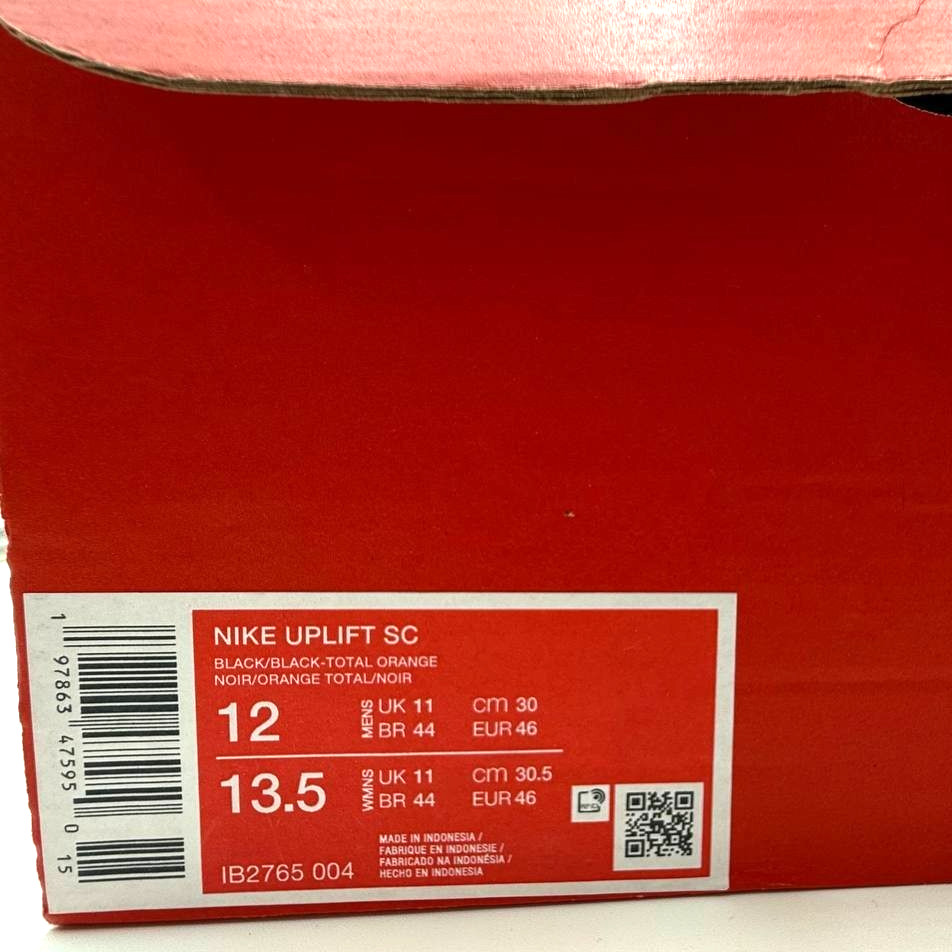 Nike Uplift SC Sneakers Men's Black Total Orange Phylon Cushion IB2765-004
