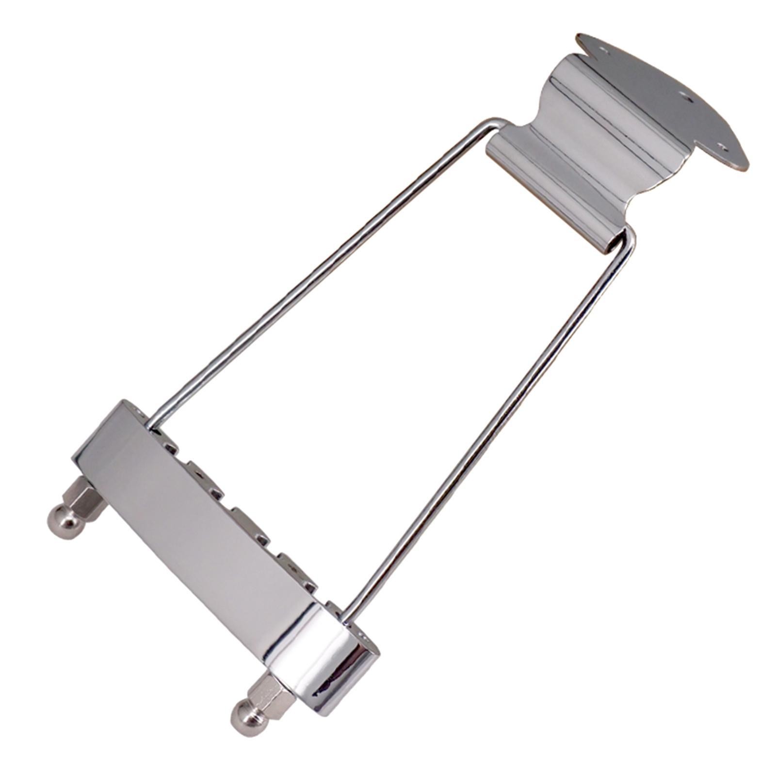 Metal Bass Tailpiece Bridge String Tailpiece with Mounting Screws 15mm Spacing