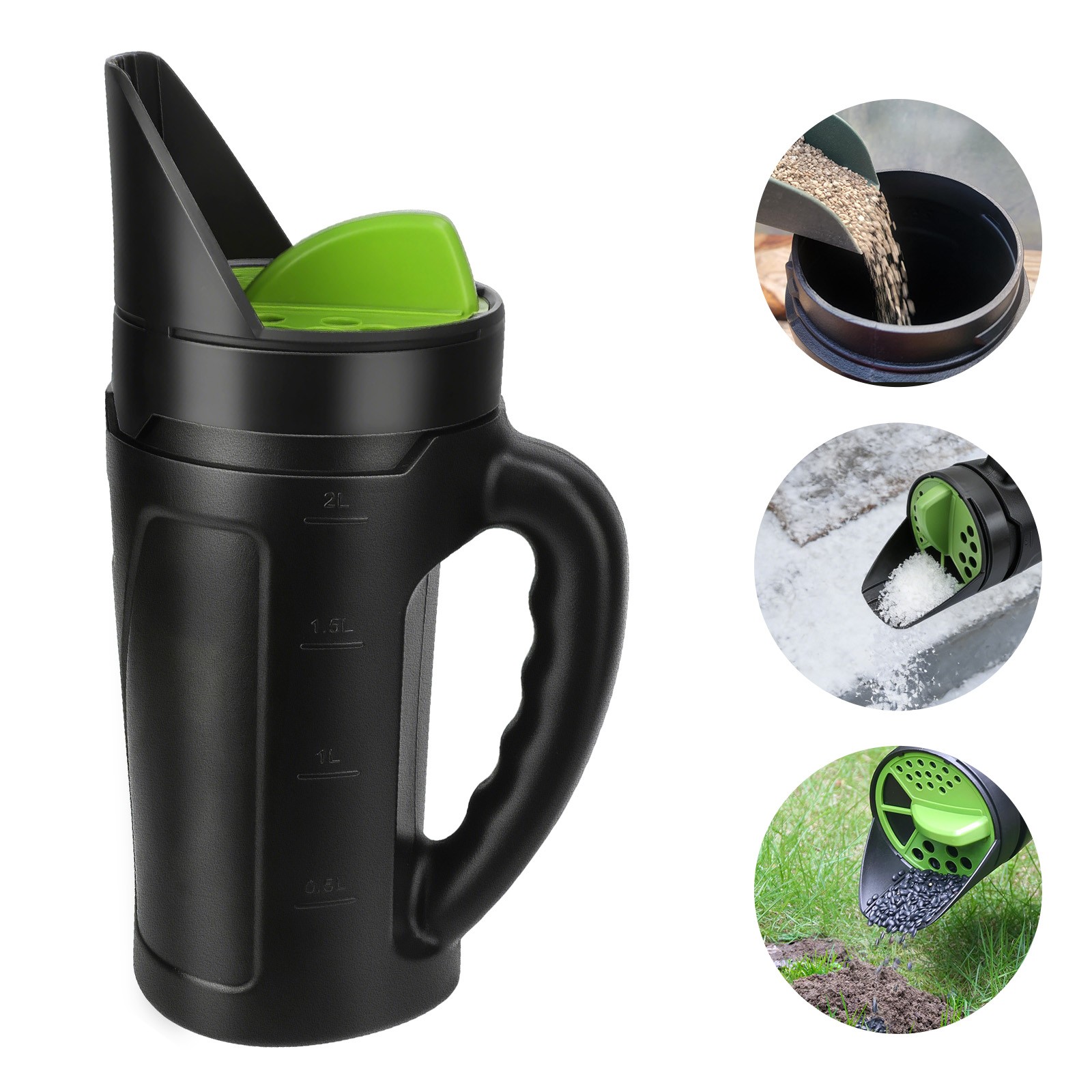 Heavy Duty Hand Spreader 2.5L Adjustable Nozzle for Seed Fertilizer Lawn Garden