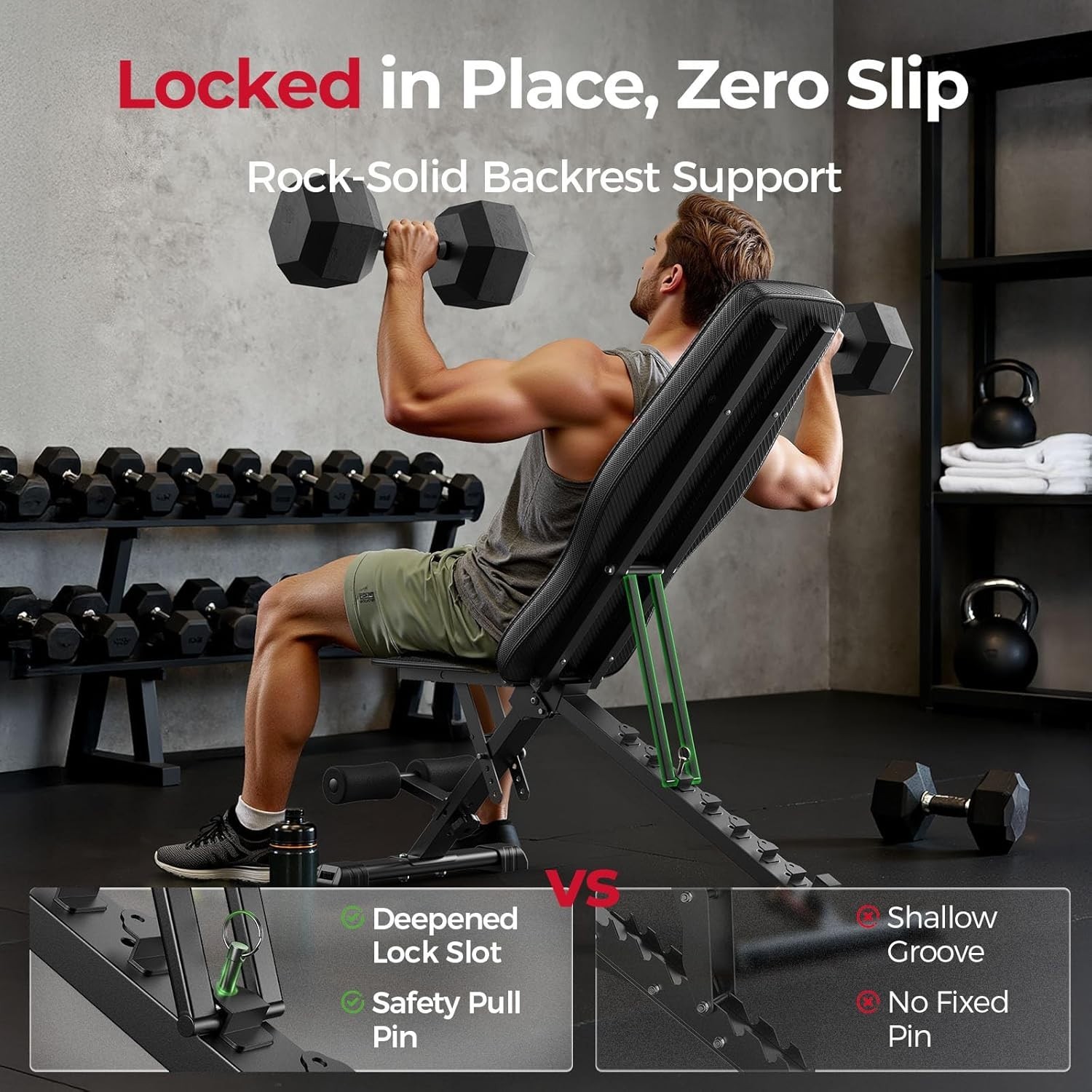 Adjustable Utility Weight Bench - Compact & Foldable for Full Body Workouts