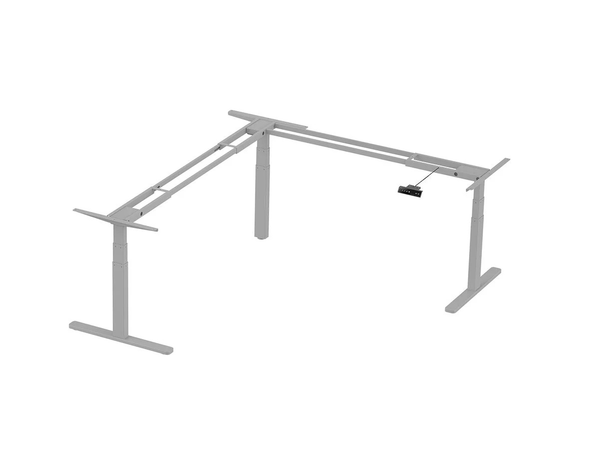 Monoprice Triple Motor Height Adjustable Sit-Stand Corner Desk Frame - Gray