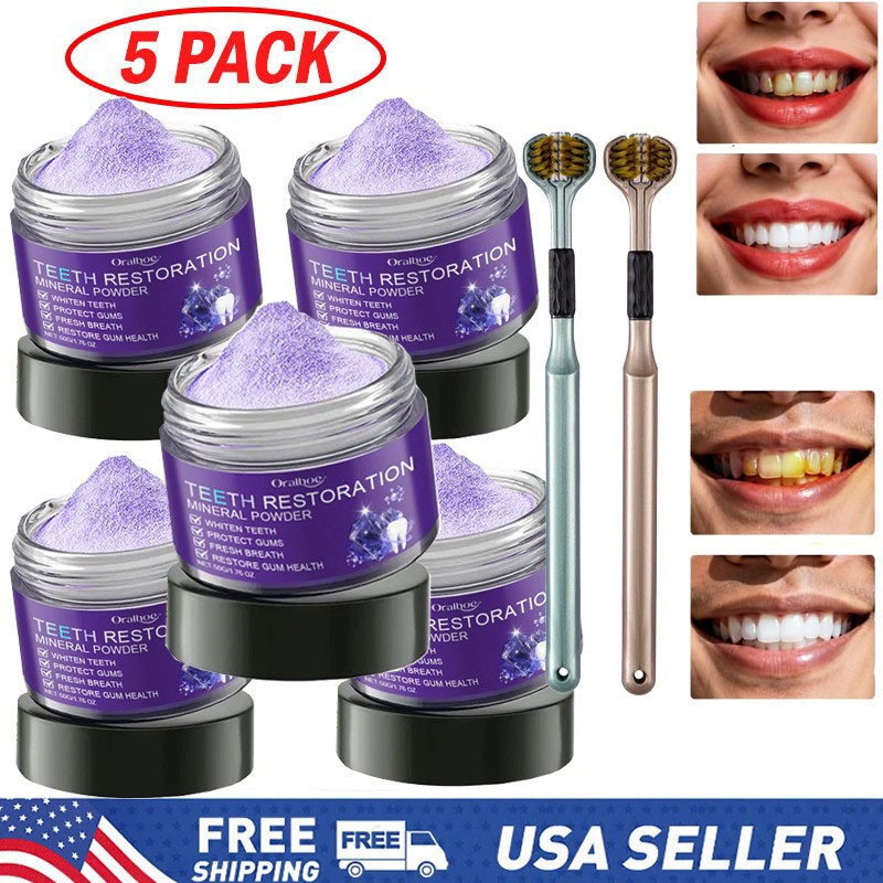 5X Dental Restoration Mineral Powder, Mineral Tooth Powder, Teeth Whitening-US