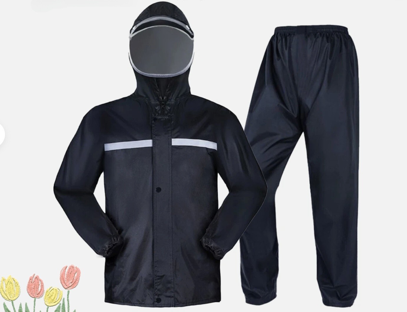 Men Waterproof Rain Suits Heavy Duty Raincoat Fishing Rain Gear Jacket And Pants