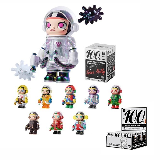 POP MART x Kennyswork Mega Space Molly Series One Confirmed Box Figure Open Box