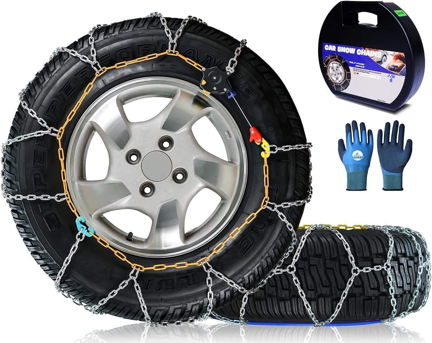 Snow Tire Chains HKN-110 Quick Fit Auto Fix Passenger SUV Set 2