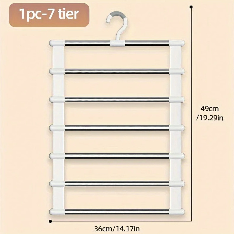 1pc Multi Layer Pants Hanger Rack Space Saving Closet Organizer - NEW
