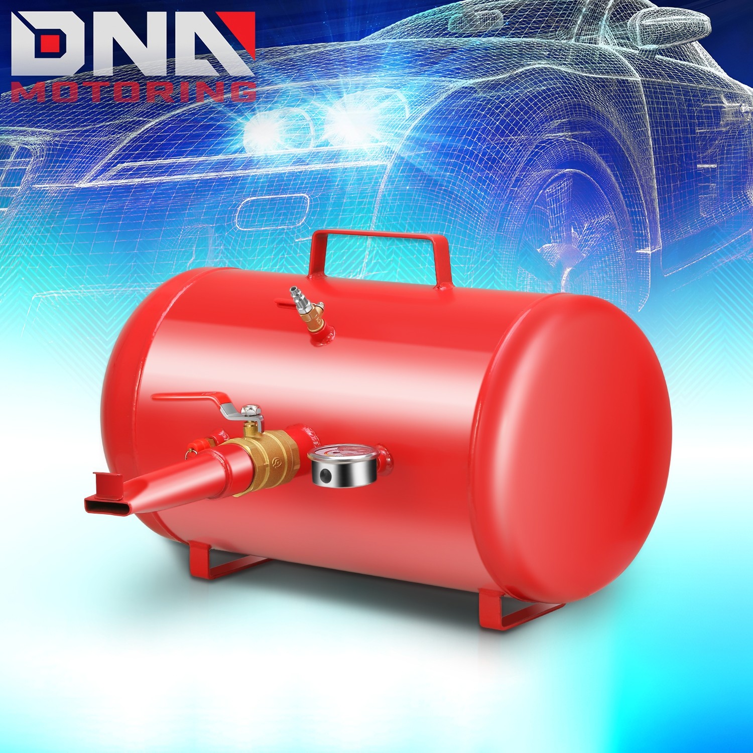 10 Gallon Truck ATV Tank Air Tire Inflator Bead Seater Blaster w/ Pressure Gauge