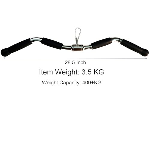 Lat Cable Machine Attachment Curl Pulldown Barbell Revolving Bar, Multi 28 Inch