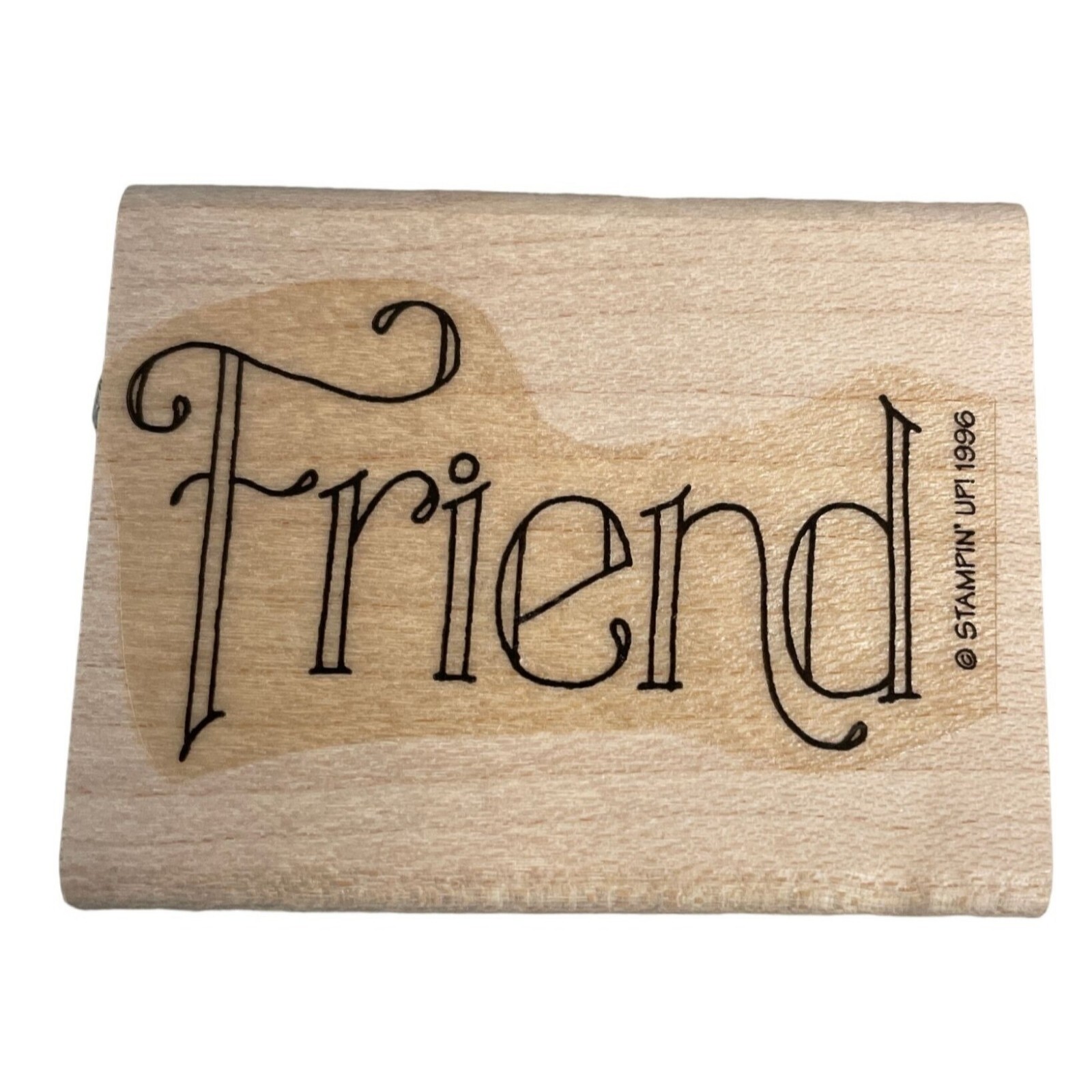 NEW NO INK Stampin Up Mounted Rubber Stamp Friend Word Name