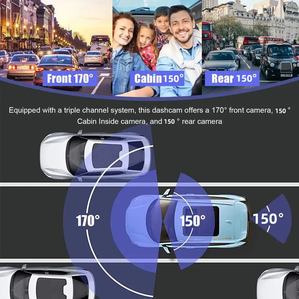 Full Touch 12" IPS 4G wifi Car DVR Camera Android Auto cam smart rearview mirror