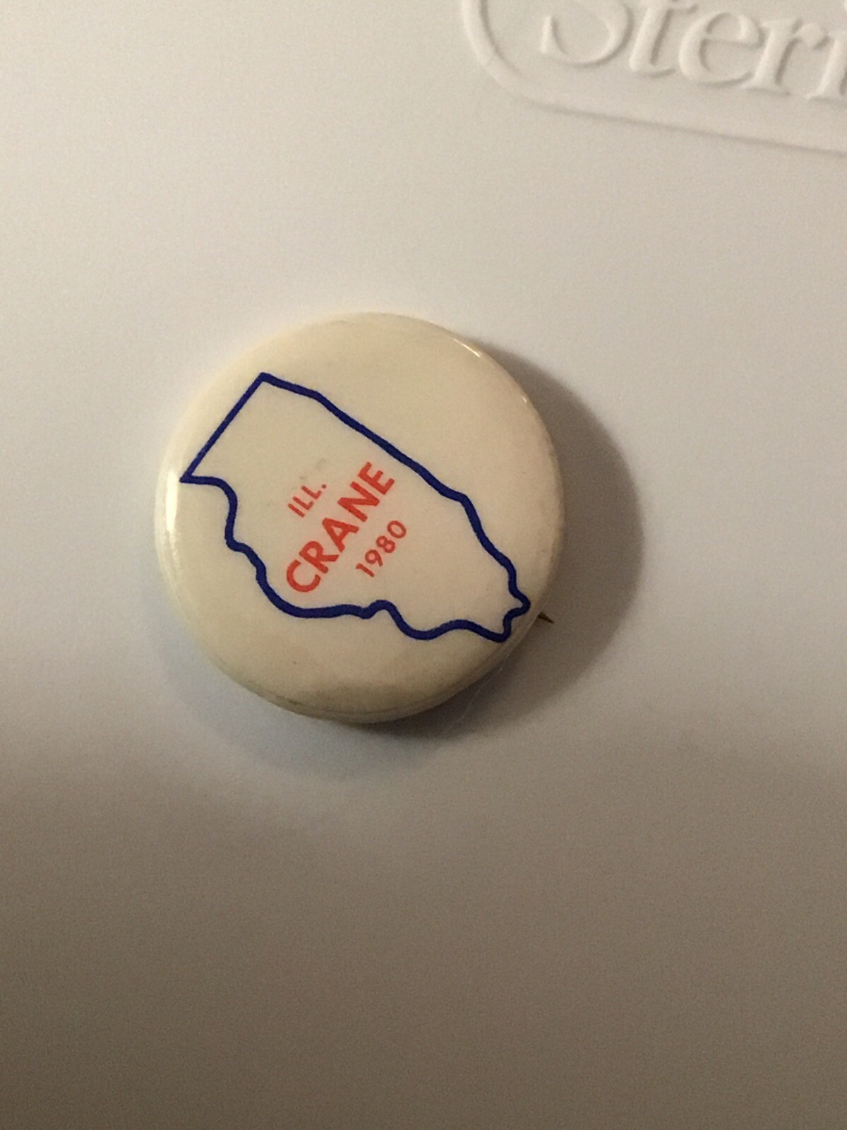 RARE Crane 1980 w/ Illinois map Phil Crane of Illinois button pinback