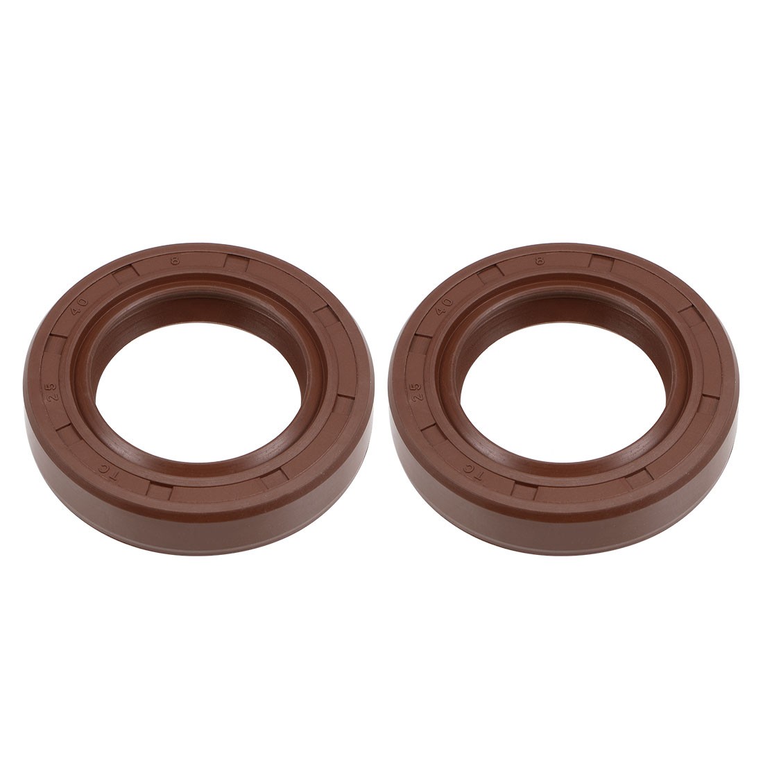 Oil Seal 25mm Inner Dia 40mm OD 8mm Thick Fluorine Rubber Double Lip Seals 2Pcs
