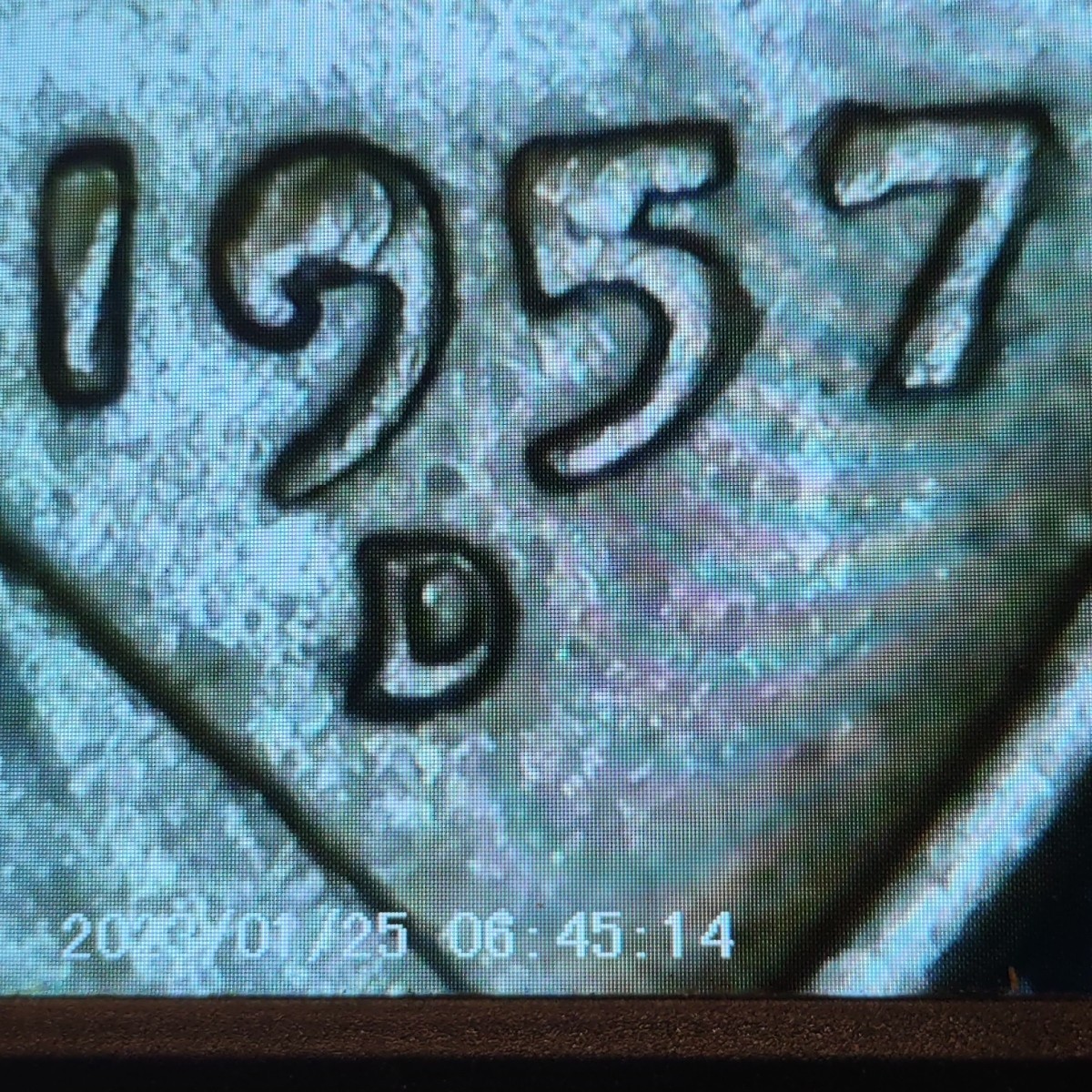 1957D Circulated Wheat Penny Die Error Copper
