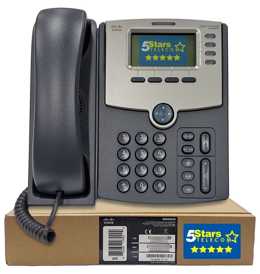 Cisco SPA504G 4-Line IP Phone - Brand New, 1 Year Warranty