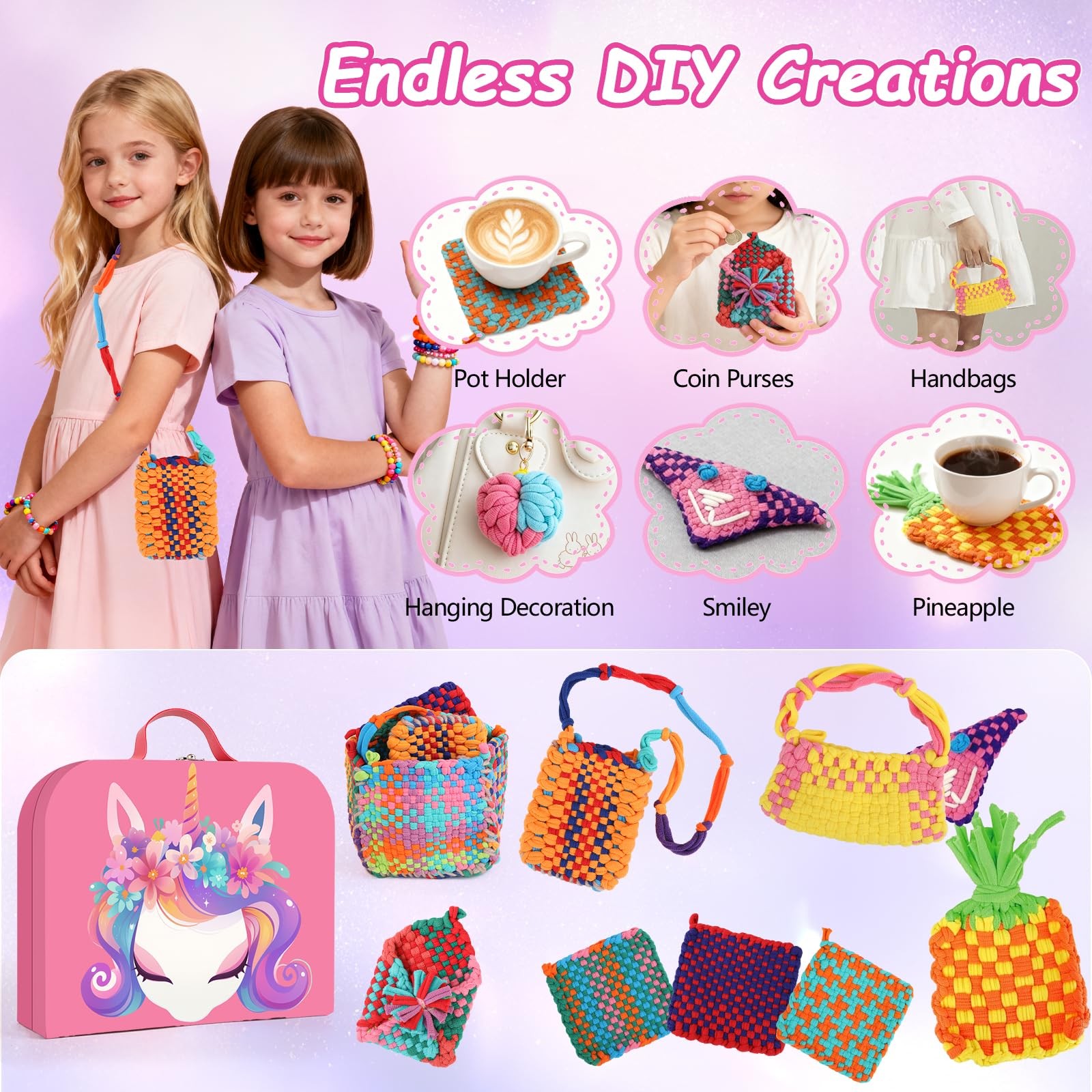 Weaving Loom Kit Toys Gift for and Adults–DIY Arts and Crafts Beginner-Friend...