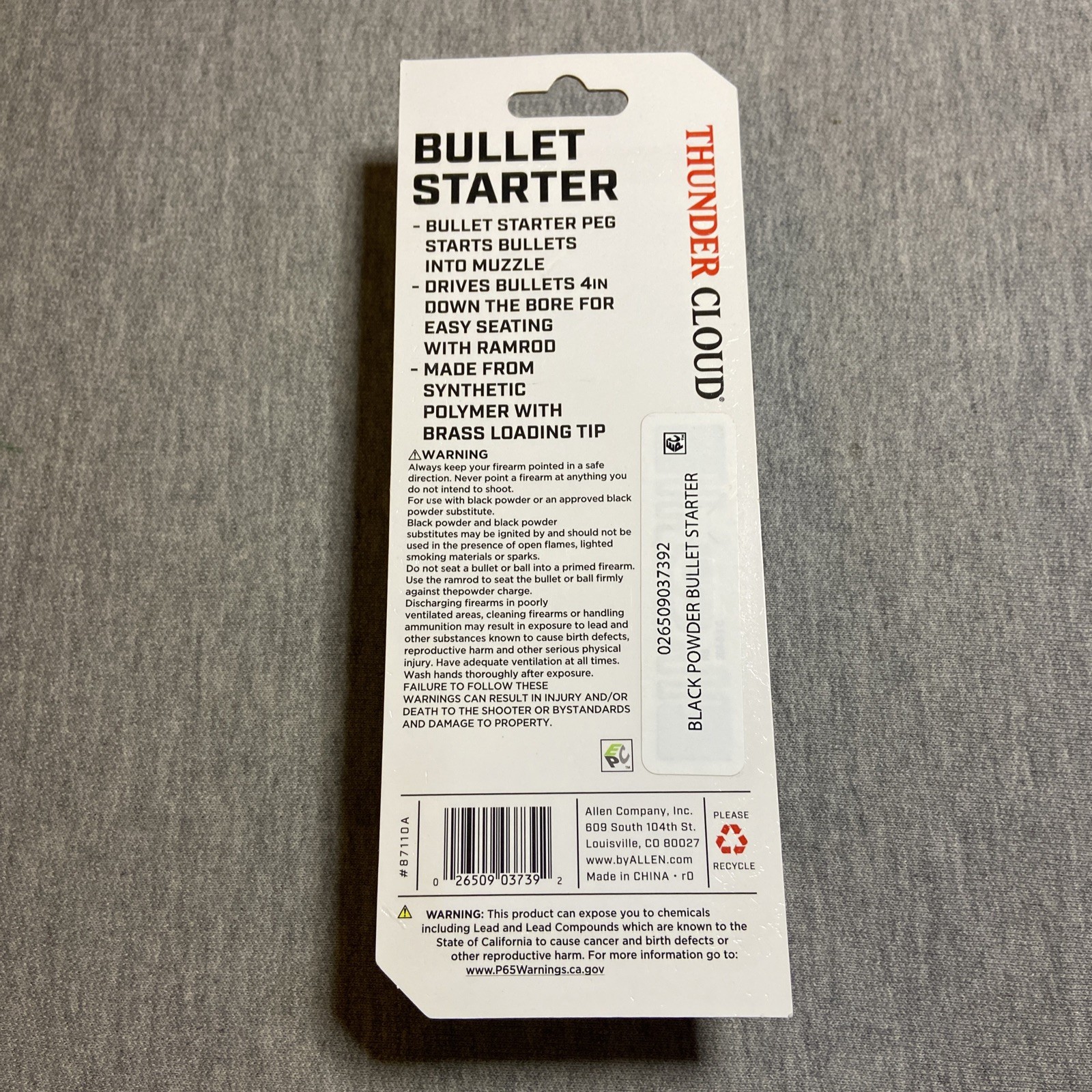 Allen Thunder Cloud Bullet Starter 87110A | Hunting Muzzle Loader Bullet Starter